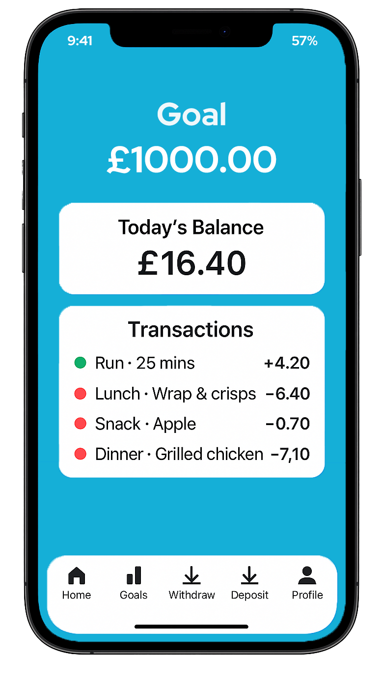 Daily balance screen